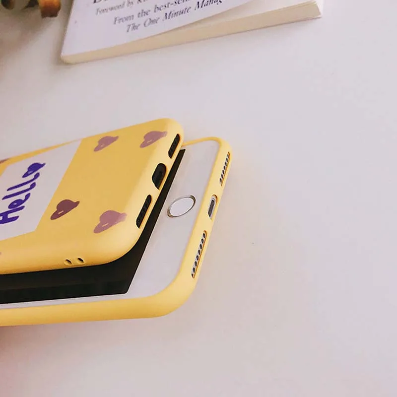 JIBAN мило письма Hello телефон чехлы для iphone 8 мобильный оболочки X 6 6s plus 7 задняя