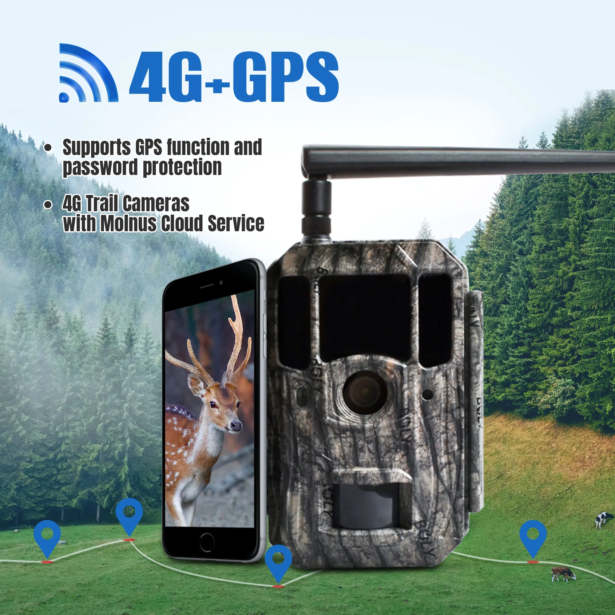 Bolyguard охотничья камера 4G gps Trail камера ночного видения MMS SMS Черный ИК 36MP 100ft фото ловушки тепловизоры Дикая камера