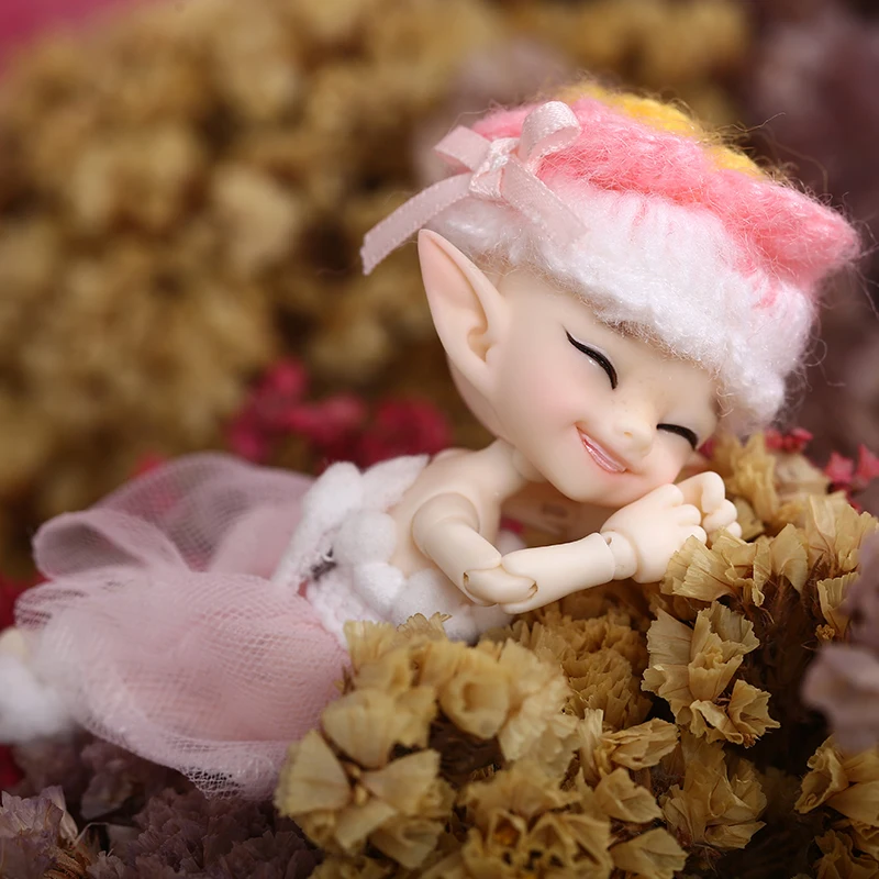 Бесплатная доставка кукла Realpuki ФЛ Popo BJD 1/13 розовая улыбка игрушки Elves | Игрушки и