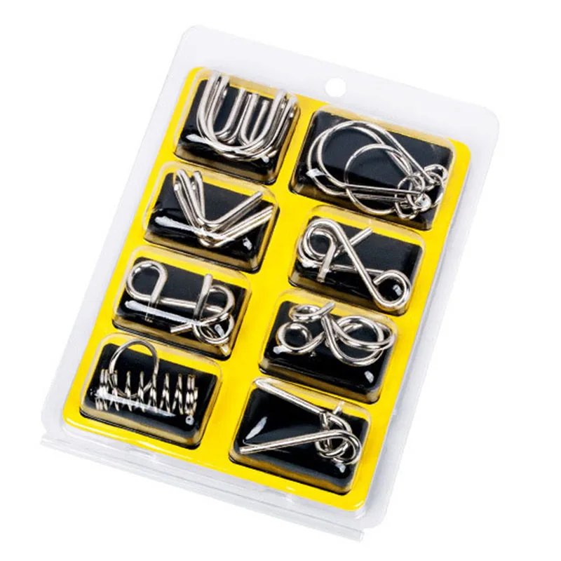 8 шт./компл. металлических материалов головоломка Монтессори провода IQ Разум