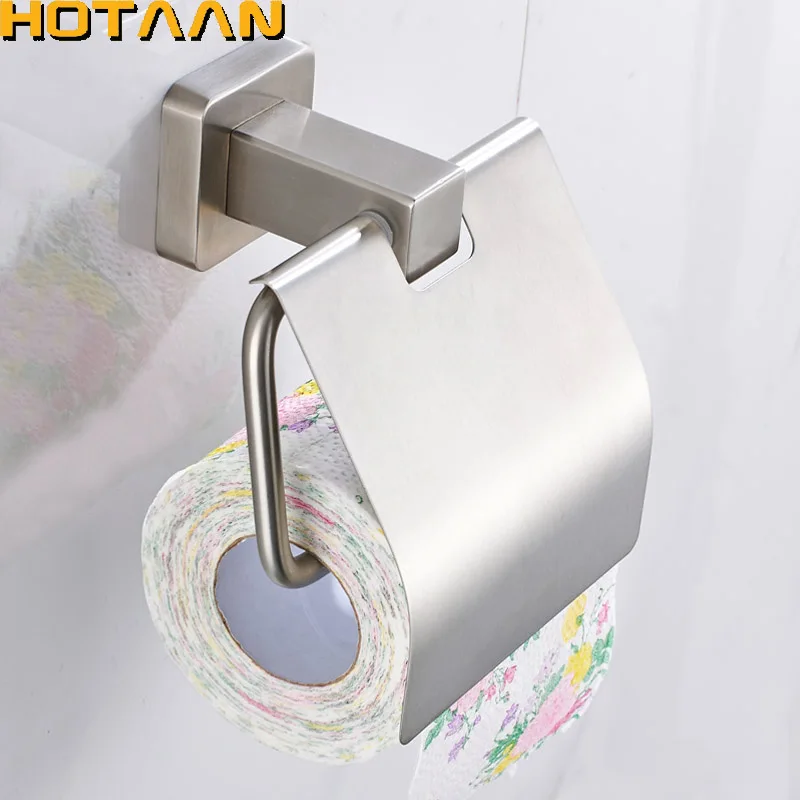 

High Quality Solid SUS 304# Stainless Steel Satin Nickel WC Toilet Paper Holder Toilet Tissue Roll Holder Hanger YT-13492