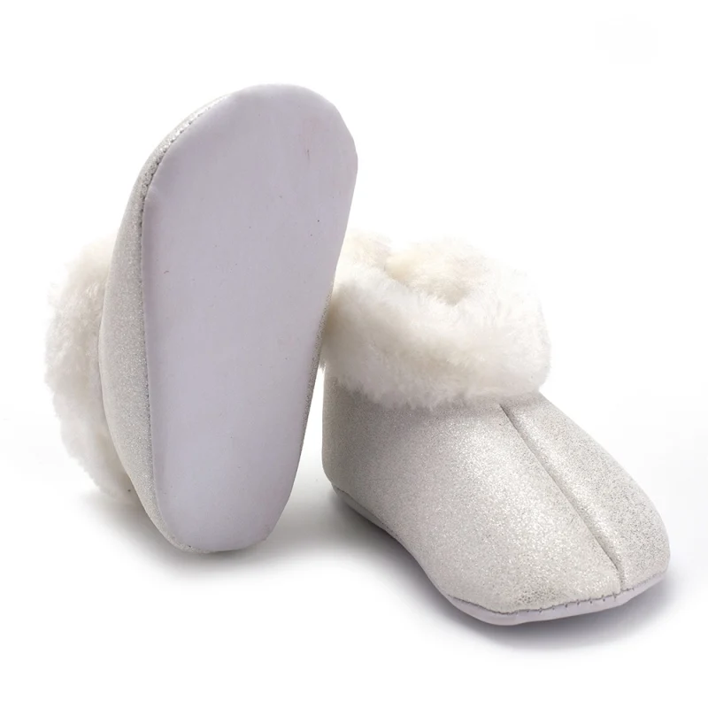 Зимние ботинки для маленьких девочек Дизайнерские из искусственной кожи на меху