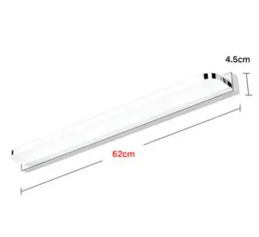 white light L62CM Светодиодный настенный светильник, зеркало для ванной, передние светильники 42 см 52 см 62 см 72 см, современные настенные бра, Современное Внутреннее освещение lw48452 - Цвет абажура: white light L62CM