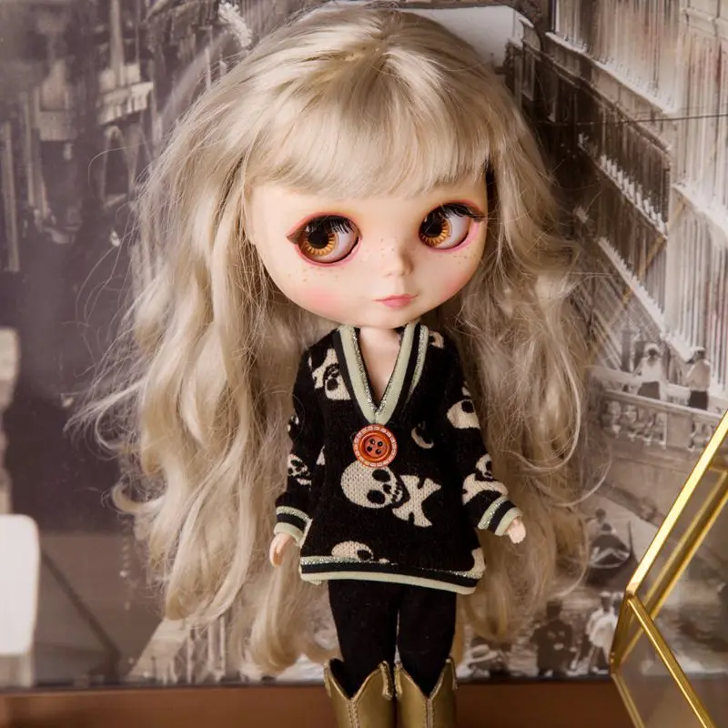 T02 X545 Blyth кукла azone одежда 1/6 bjd куклы аксессуары для волос ручной работы череп
