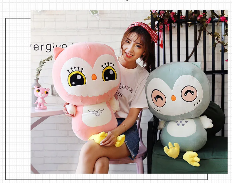 Babiqu 1 шт., 50 см, новинка, креативная Kawaii Сова плюшевая, игрушка, набивная хлопковая кукла-животное для детей, милая мягкая подушка, подушка, подарок