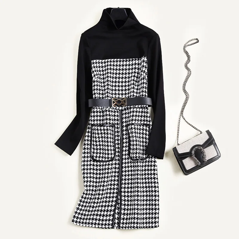 Женское винтажное рождественское платье Элегантное печатное зимнее