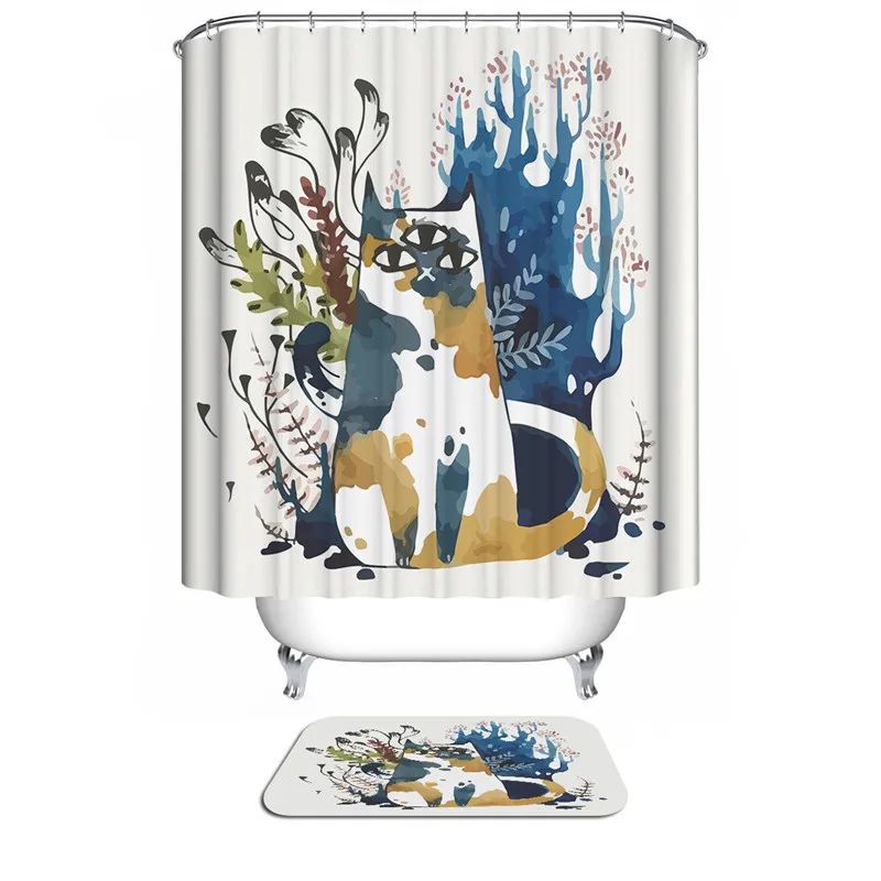 Полиэфирная ткань занавеска для душа Современная водостойкая s Аксессуары