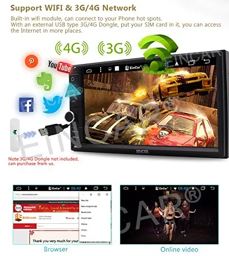 Беспроводная камера заднего вида с Android6.0 двойной 2 din Мульти сенсорный экран 1080 P