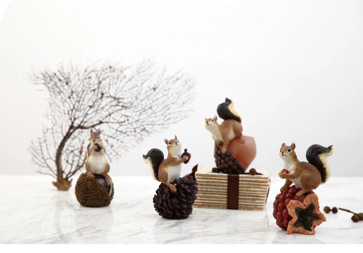 2 шт. американская кантри декорация в виде белки имитация смолы животное