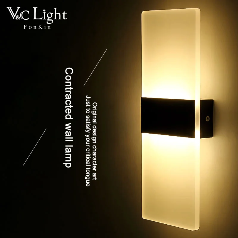 Минимализм современный настенный светильник LED белый черный для Ванная комната