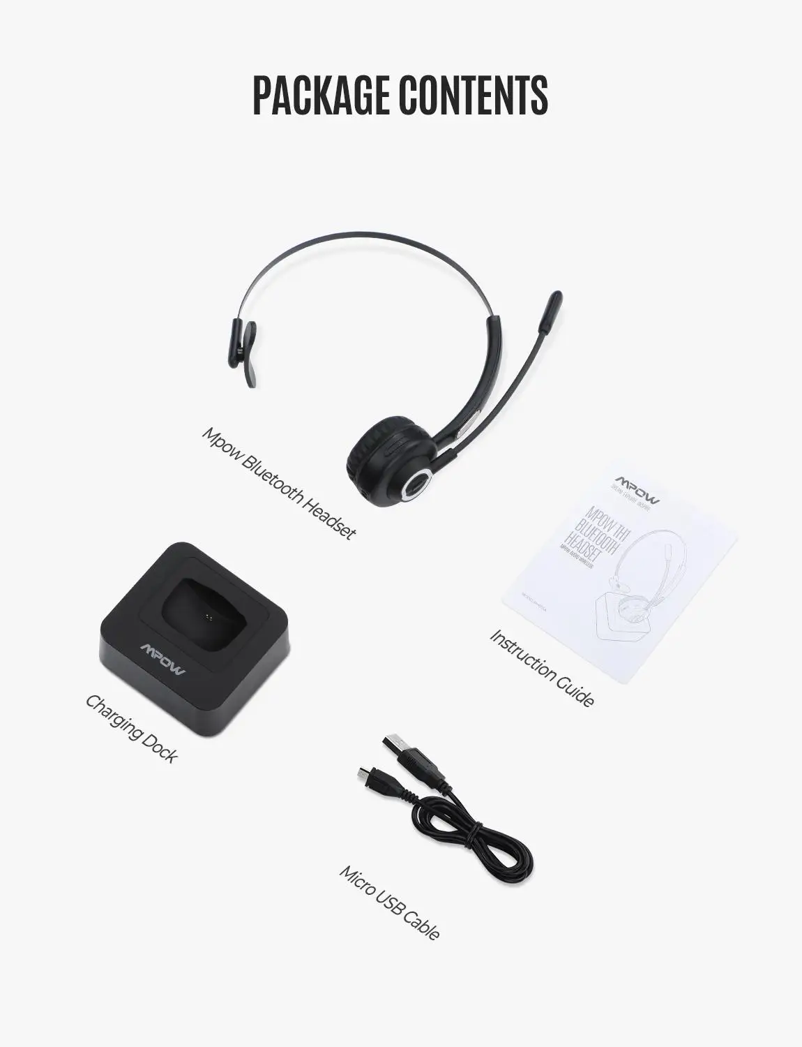 Беспроводные Bluetooth-наушники Mpow TH1 с зарядной док-станцией 17 часов работы |