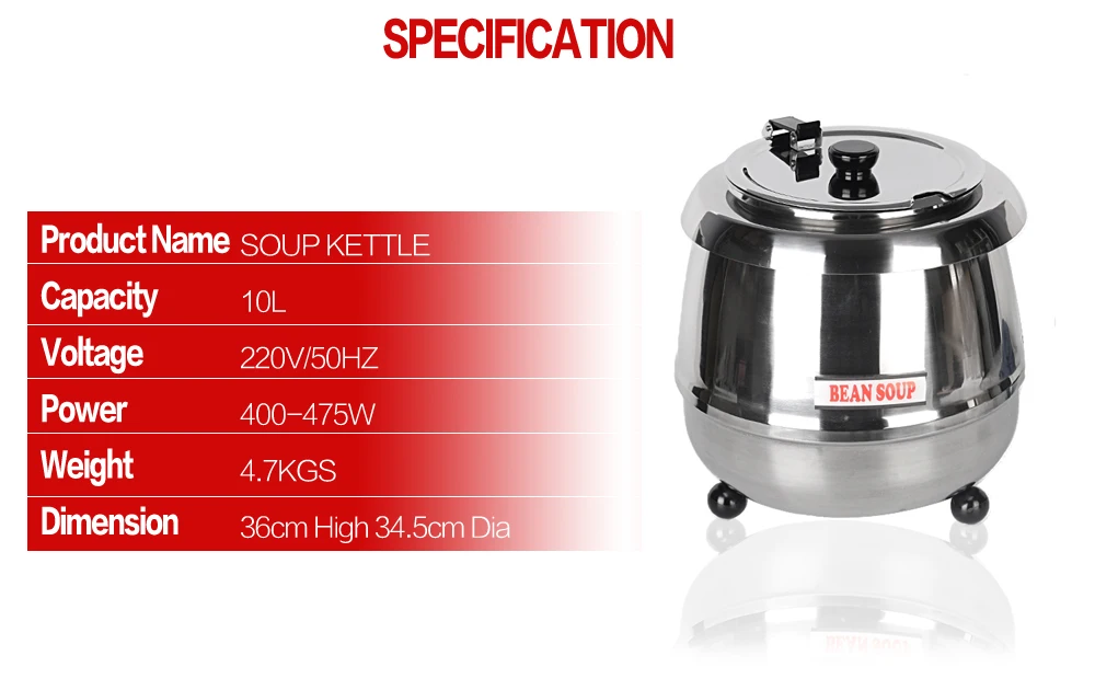 ITOP коммерческий Электрический суп чайник теплее горшки из нержавеющей стали