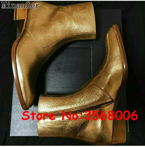 Ботильоны мужские кожаные на плоской подошве повседневные ботинки челси круглый