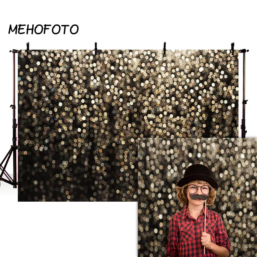 

MEHOFOTO Золотой Фон для фотосъемки с изображением пятен боке, день рождения, вечеринка, фотографии, выпускной декор для селфи, Свадебный Блестя...