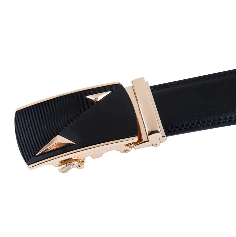 

VOHIO 46-64inch men's belt fashion 100% Genuine Leather mens belts for men High quality metal automatic buckles Strap male