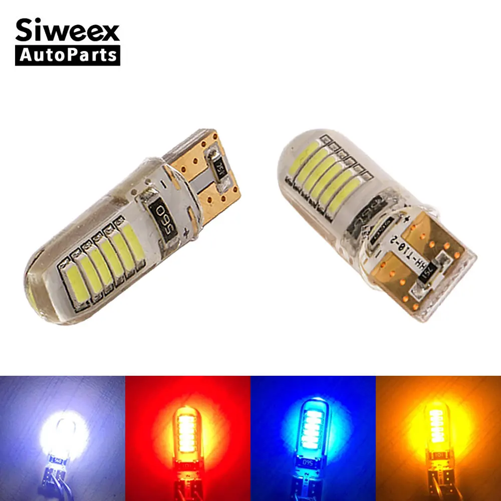 2 шт. Автомобильные светодиодные лампы T10 4014 12 SMD W5W|Сигнальная лампа| |