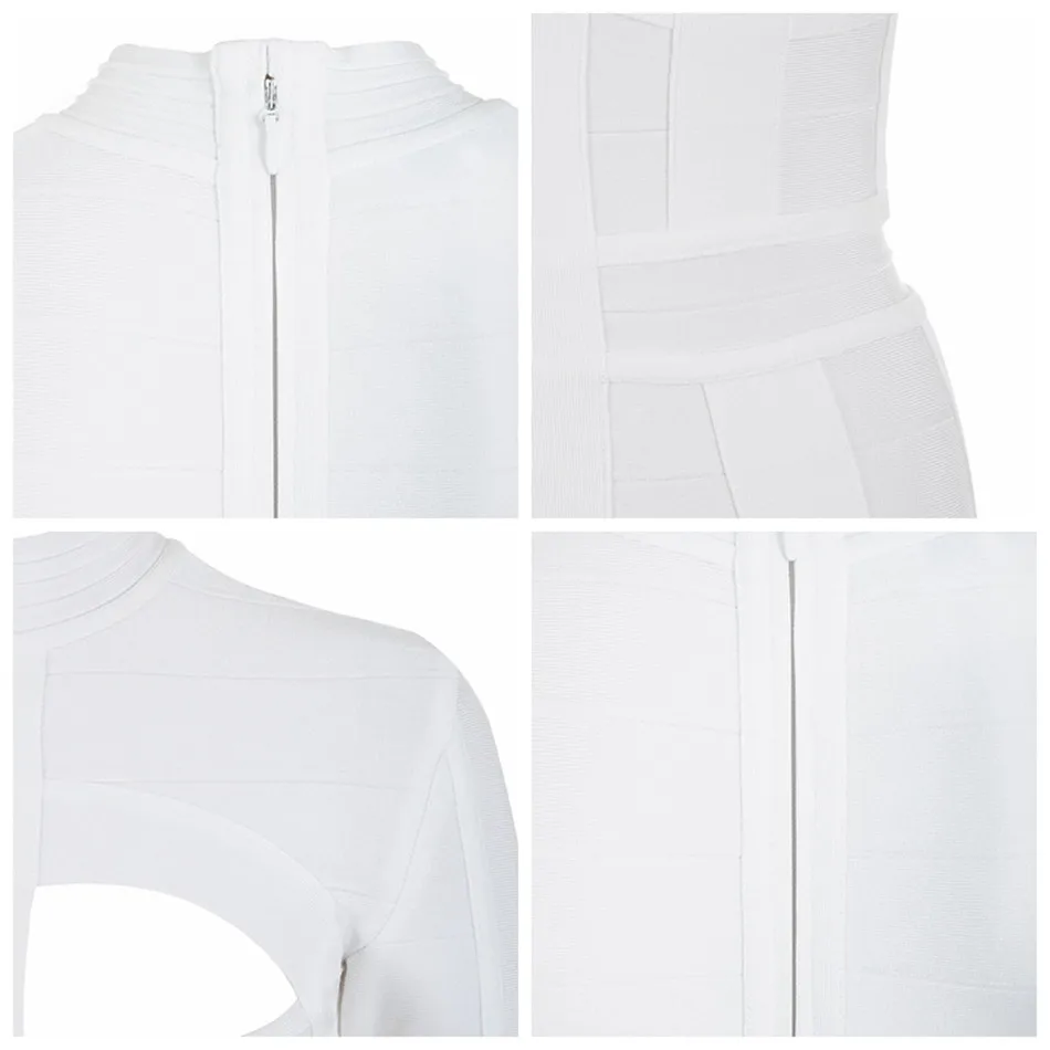 

Evening Party Bandage Dress 2021 Spring Summer Women White Fashion Celebrity Ladies Clothes Sexy Club Dresses