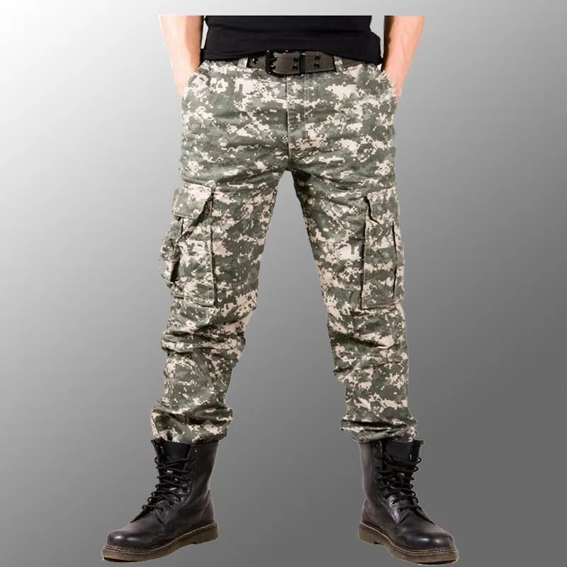 Мужские длинные брюки в стиле милитари камуфляжные брюки-карго классическом 2019 |
