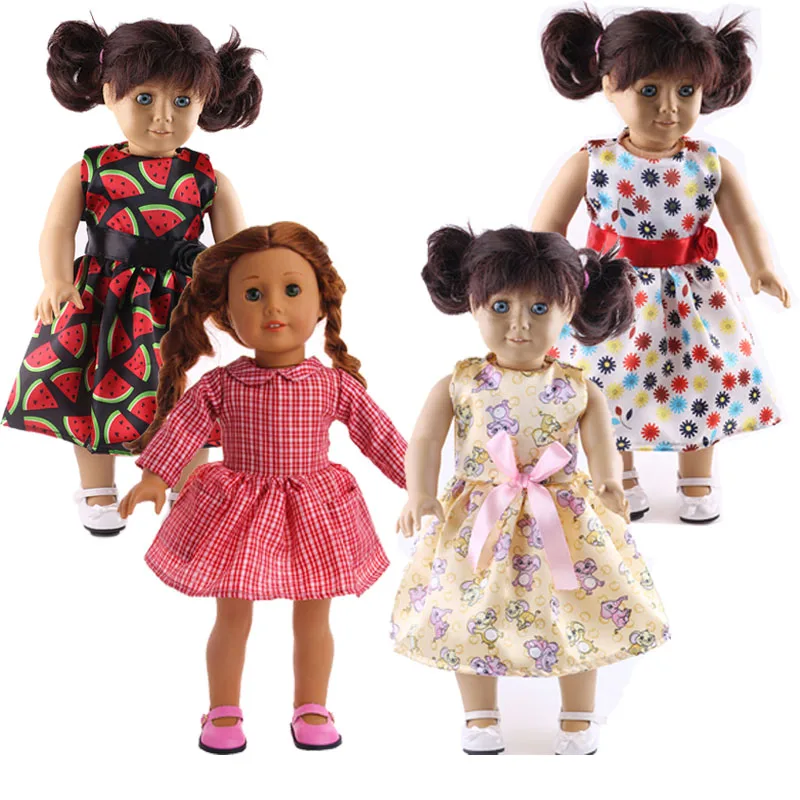 

LUCKDOLL, модное летнее новое платье для 18-дюймовых американских кукол и аксессуары, размер 43 см