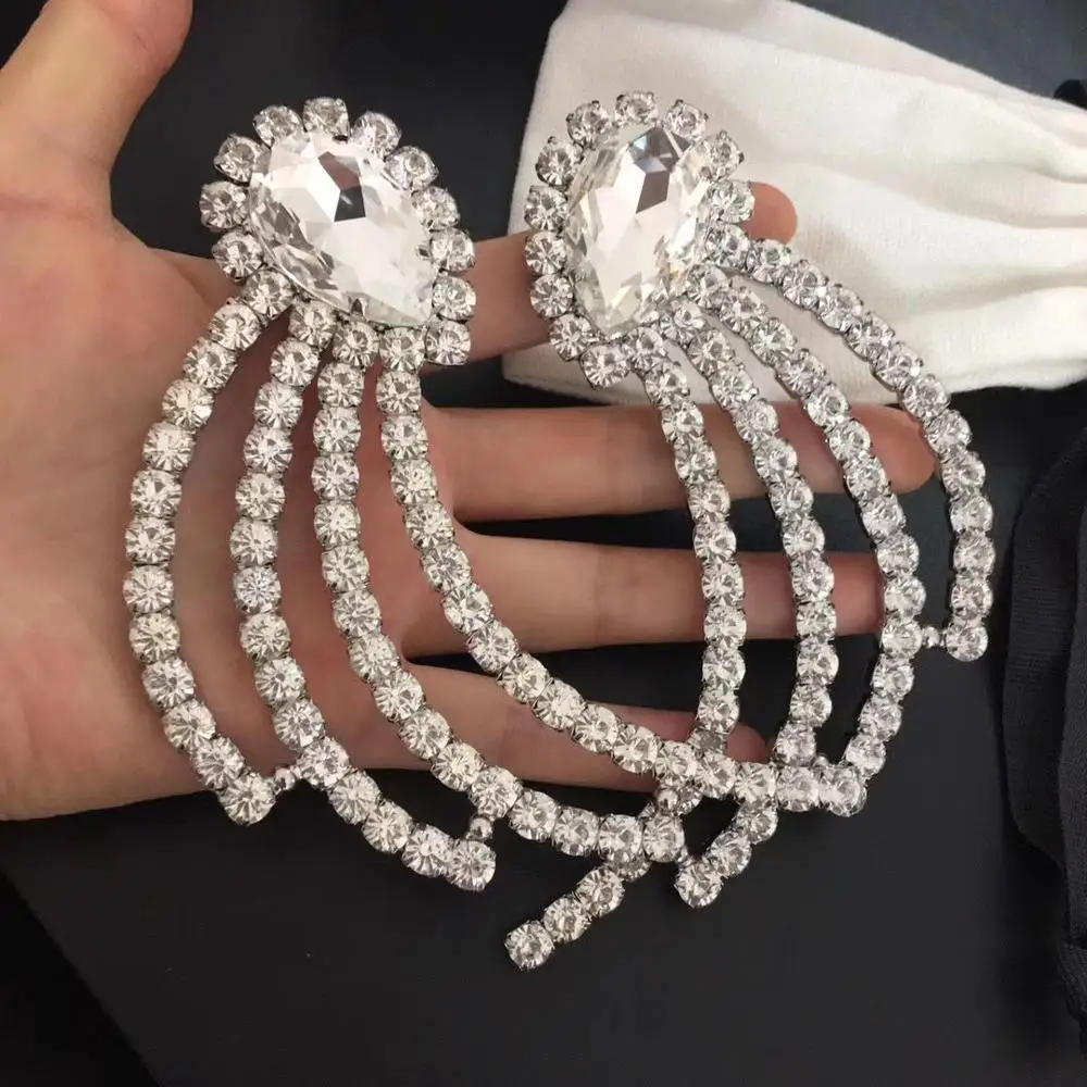 2019 модные роскошные брендовые новые Кристальные преувеличенные серьги Женская