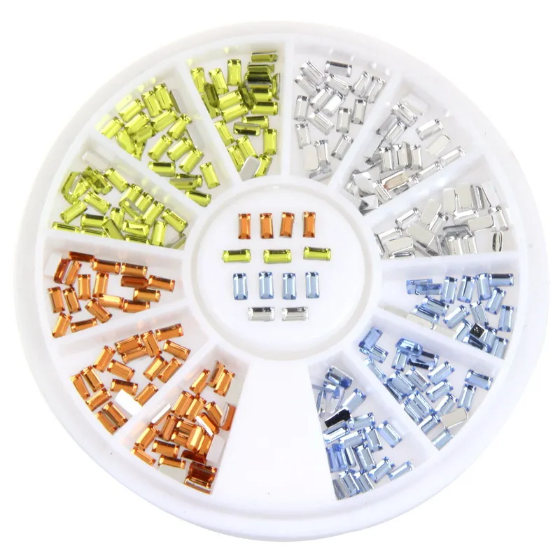 Цвет Смешивания Акриловый Ноготь Подвески Прямоугольник 3D Nail Art Украшения Ногтей