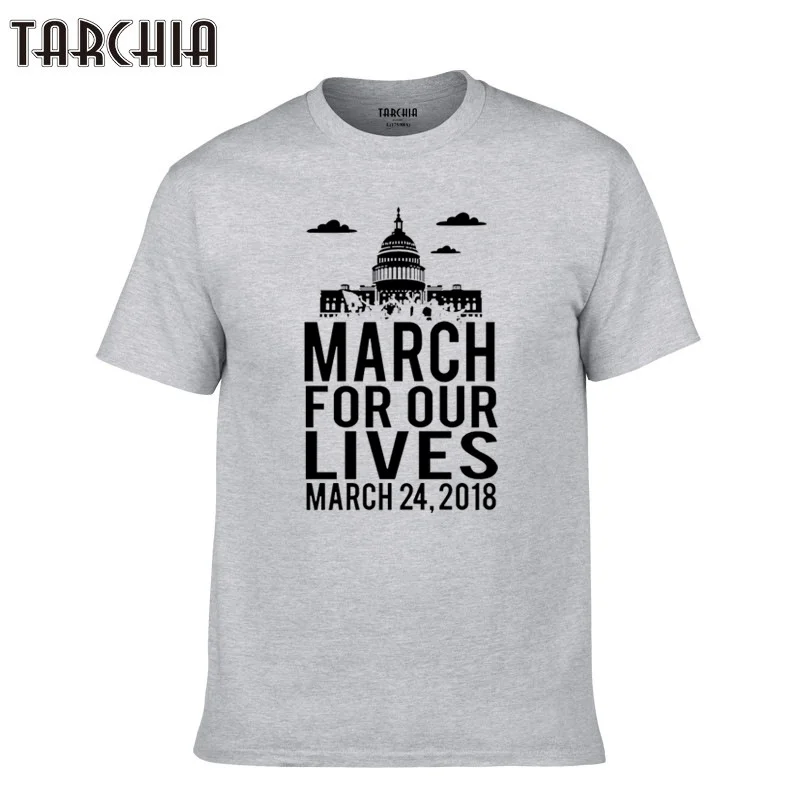 

TARCHIA Male Cotton New Men 2021 Brand Tshirt T Shirt Homme Soft Short Sleeve Casual Boy Print T-shirt March For Our Lives