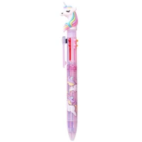 1pc kawaii unicorn pen cute girl heart multicolor ballpoint creative 6 color refill hand pen stationery office school supplies