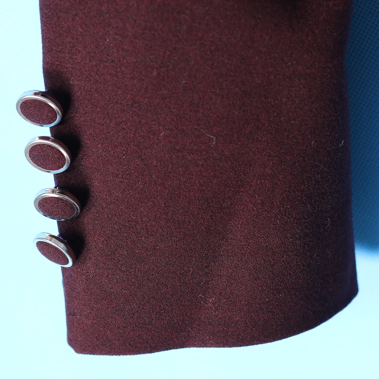 

Fall Spring Fashion Men Wine Red One Button Fit Suit Collar Blazer , Autumn Casual Slim Fitted Female Man Full Sleeve Blazers