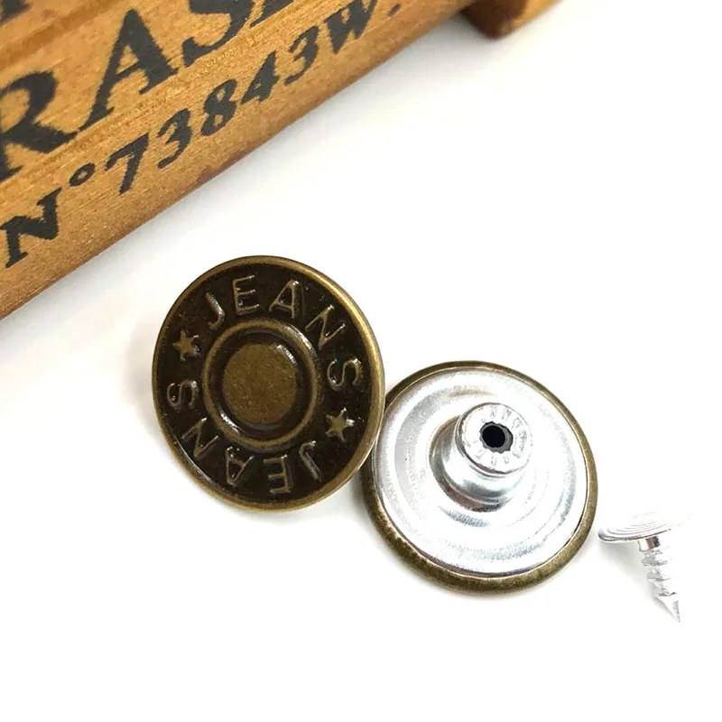 40 шт 20 мм Металлические джинсовые пуговицы 3 вида стилей брюки Швейные аксессуары