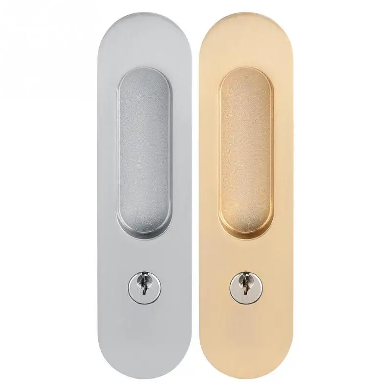 

Sliding Door Lock Hide Handle Interior Door Pull Lock Modern Anti-theft Room Wood Door Lock for Barn Wood Furniture