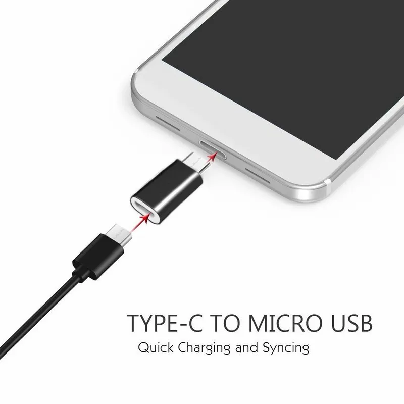 Адаптер Ascromy USB C 10 шт. для LG V20 Huawei P9 Microsoft Lumia 950 HTC Bolt ZTE Axon 7 BLU Pure XR алюминиевый черный