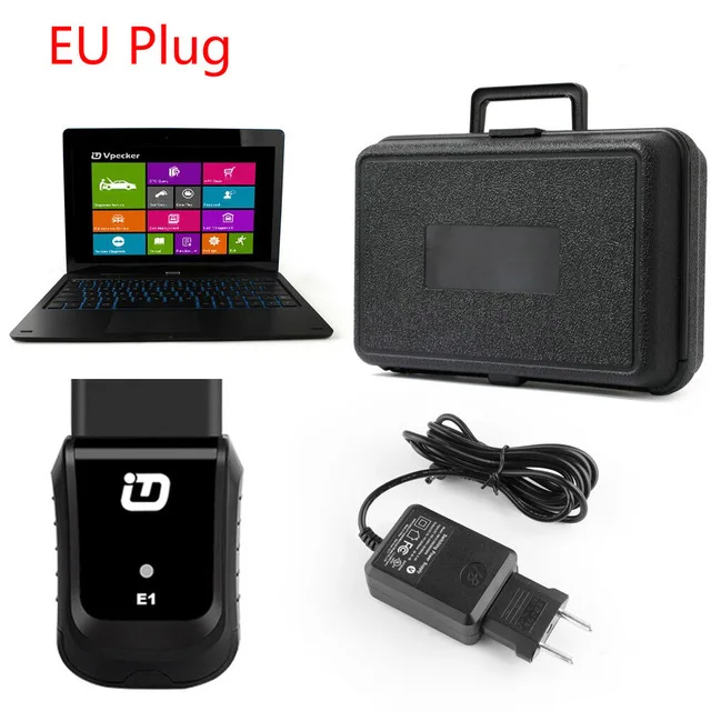 Vpecker E1 Профессиональный OBD2 автомобильный диагностический инструмент WiFi планшет OBD полная система сброса масла ABS SRS ODB2 Автомобильный сканер - Цвет: E1 11 in Tab EU Plug
