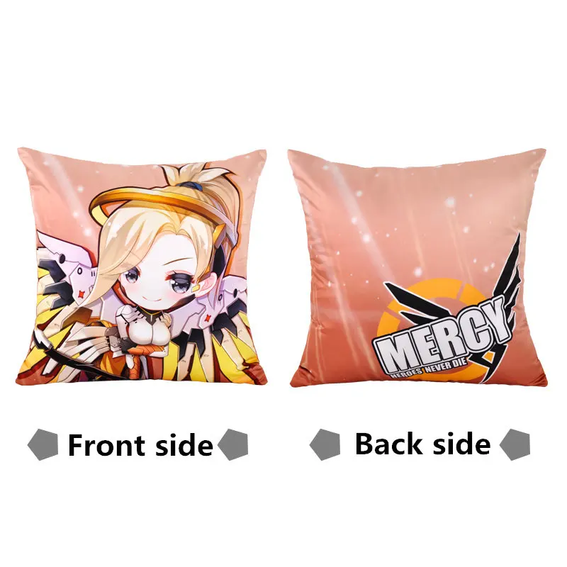 Amellor 40*40 см, новинка, подушка для наездника, OW Dva Mercy Mei Reaper Genji Hanzo Tracer, аниме Solf, автомобильные наволочки, подарки
