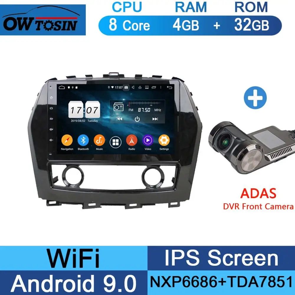 32G Adas Camera 10," ips Android 9,0 8 ядерный 4G+ 64G Автомобильный мультимедийный плеер для Nissan Maxima gps Радио Стерео Parrot BT - Цвет: 32G Adas Camera