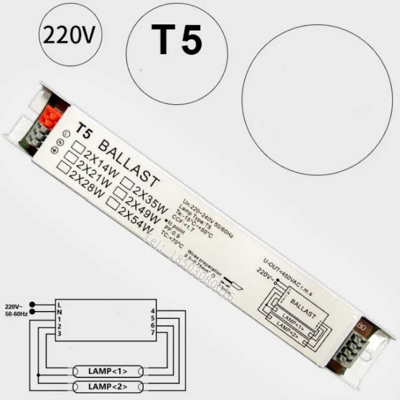 220 v-240 V 2*14 W 2*21 Вт 2*28 W 2*35 Вт 2*49 Вт 2*54 W электронный Амперметр t5 электронный балласт для люминесцентных ламп