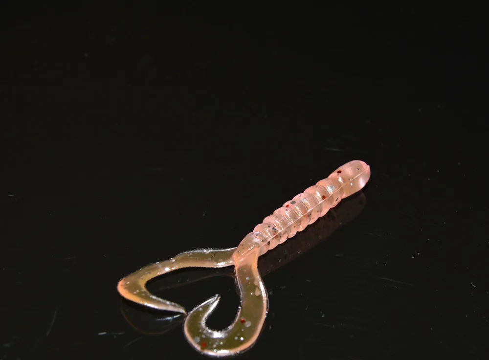 50 шт., Мягкая приманка, приманка для рыбалки, Capuchin maggots Grub, червь, силиконовый двойной хвост 5,5 см 1,2 г