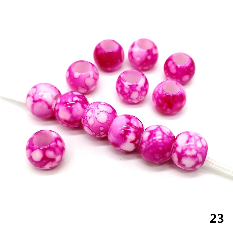 23 20 pcs 12mm Big Hole Beads Round Beads for Jewelry Making Acrylic Beads Multicolor Loose Bead Jewelry DIY Accessory - Цвет: 23