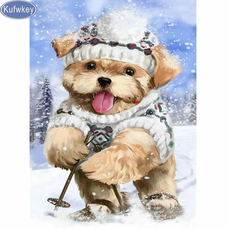

full Diamond embroidery cartoon picture DIY 5d diamond painting animal dog diamond mosaic cross stitch paintings of rhinestone