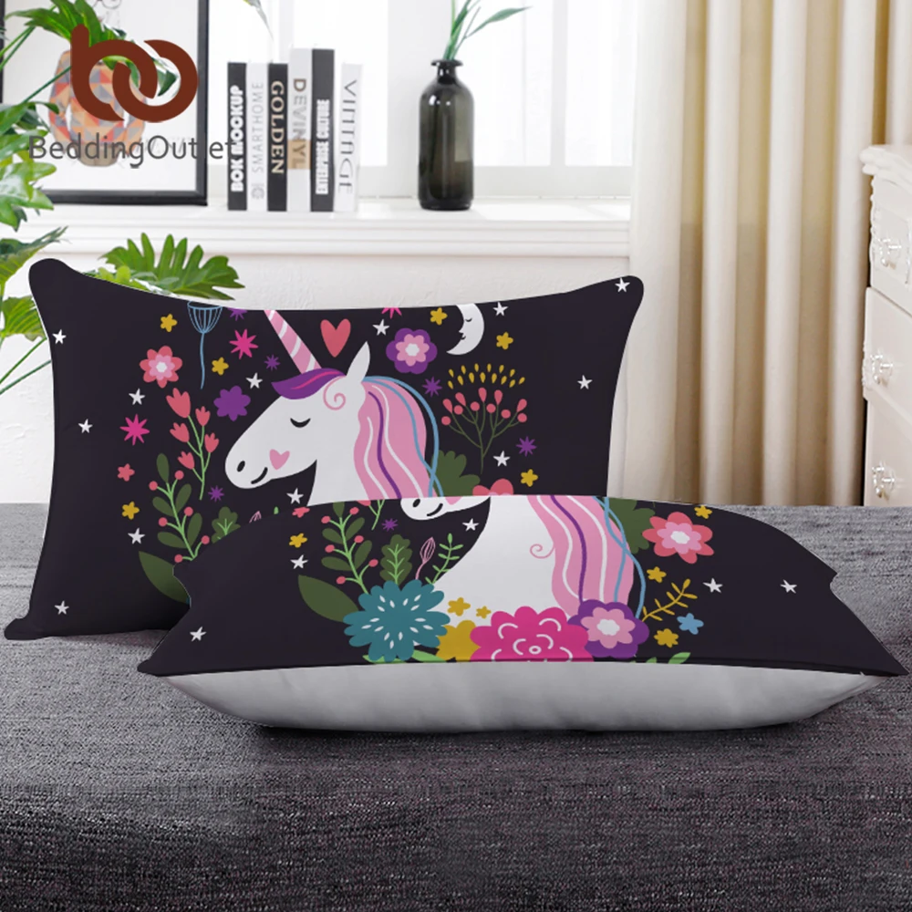 Постельное белье Outlet мультфильм Единорог подушка для тела розовый цветочный