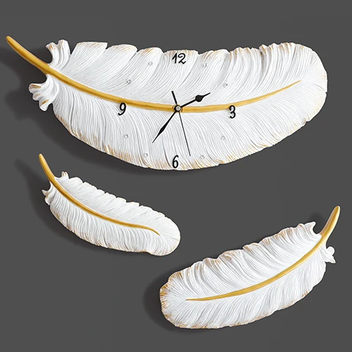Set of 3 Декоративные настенные часы из смолы, бесшумные настенные часы, современный дизайн, Кожаное украшение для офиса, дома, гостиной, кухни, часы, креативные настенные часы - Цвет: Set of 3