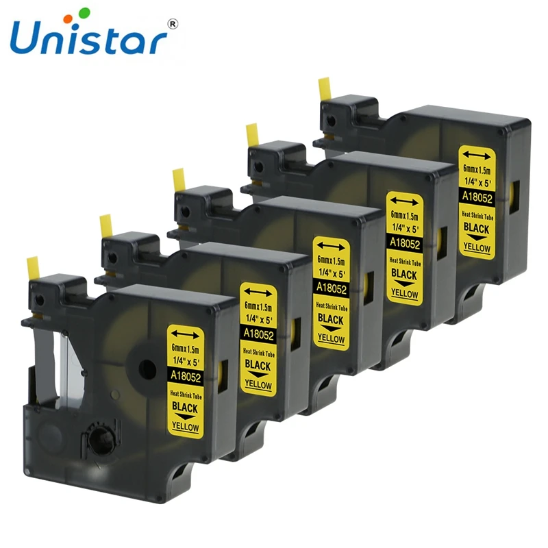 Unistar 5 шт. 18051 совместимы с промышленными термоусадочными трубками DYMO для этикеток