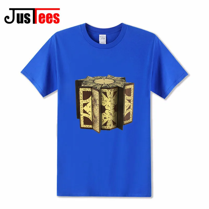 Взрослых брендовая одежда Hellraiser Puzzlebox 3D футболки Для мужчин Pinhead хоррора футболка