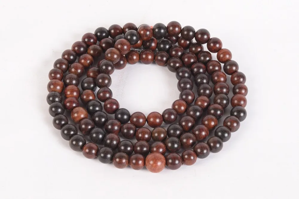 Новые модные мужские браслеты Розария из эбенового дерева с красным сандаловым