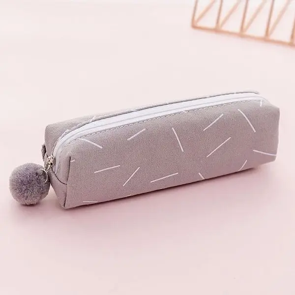 Gray Stripe Пенал школьные принадлежности Estuche Escolar Pennen Etui большой Astuccio Porta Penne School Trousse Scolaire Stylo холст Hairball - Цвет: Gray Stripe