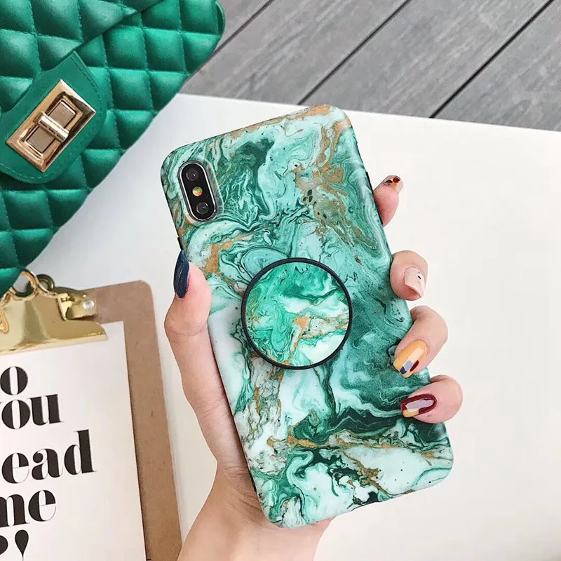 Marble Folding Bracket Case for Iphone X S XR MAX Cases IPhone 7 8 6 6s Plus 8plus 7plus Phone Back Cover Coque Capa |