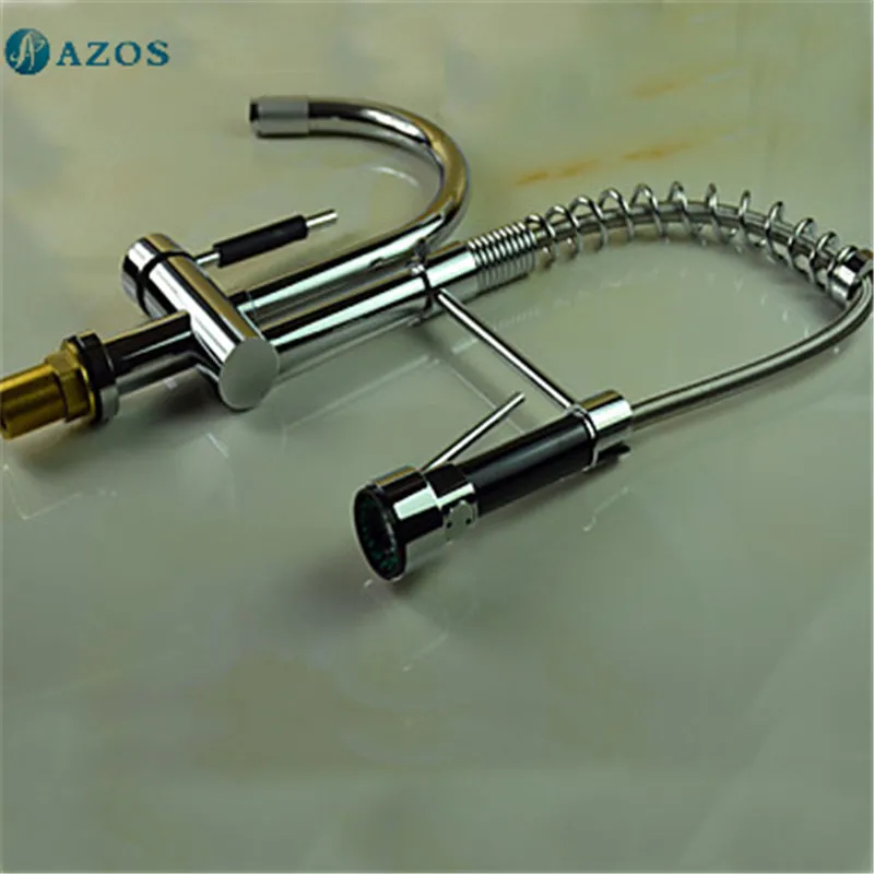 Краны для кухонной раковины весна свободный вращающийся носик выдвижной спрей