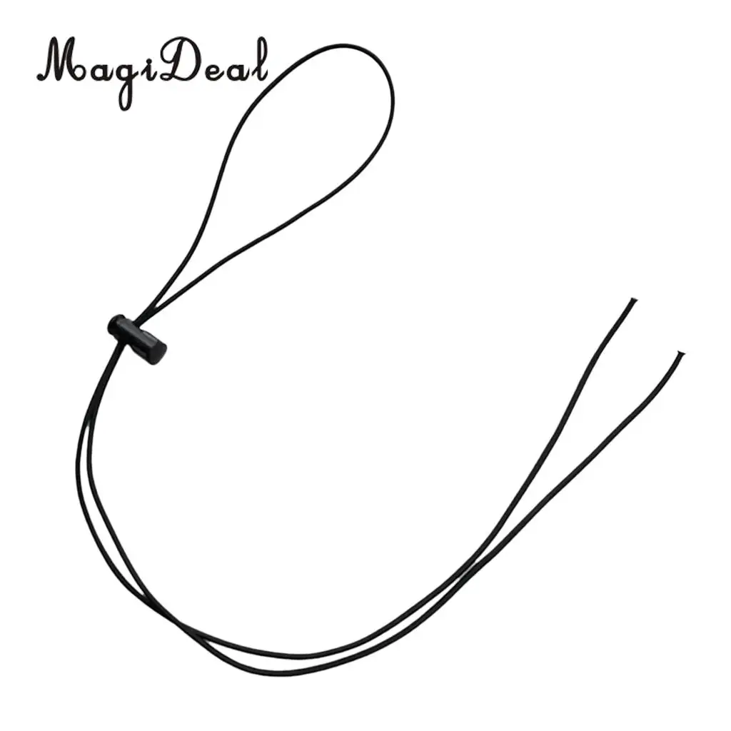 Black Замена MagiDeal 4" эластичный ремешок банджи амортизирующая веревка и фиксатор шнура Универсальный подходит для плавания Очки и маска для подводного плавания - Цвет: Black