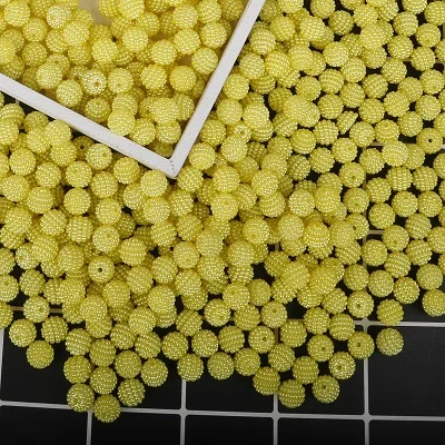Yellow Бусины в виде перца 10 мм 100 шт Круглые акриловые бусины Свободные бусинки соответствуют Европе бусины для самостоятельного изготовления ювелирных изделий Аксессуары - Цвет: Yellow
