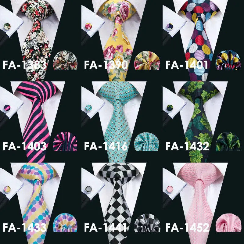 FA 982 мужские галстуки Barry.wang черные новинка 100% шелк жаккардовый галстук Hanky