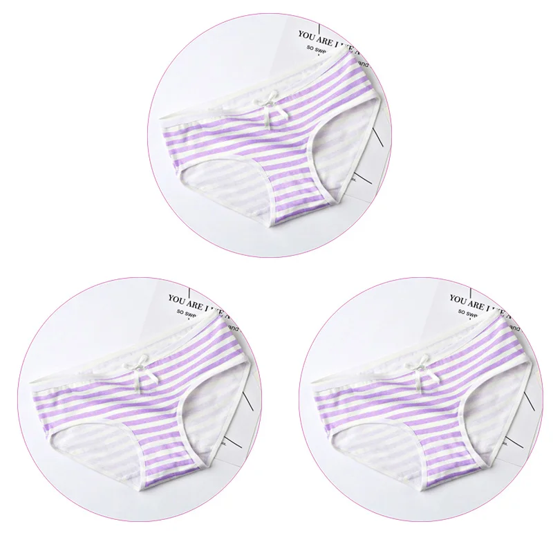 3Pcs-Purple 3 шт./компл. нижнее белье Для женщин трусы хлопковые трусы нижнее белье, шорты для девочек, детское нижнее белье красивые трусы Нижнее белье Женские трусы молодые девушки трусики трусы - Цвет: 3Pcs-Purple